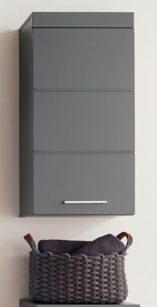 Bad Hängeschrank Hochglanz grau Badezimmer Schrank Ober Hänger Badmöbel