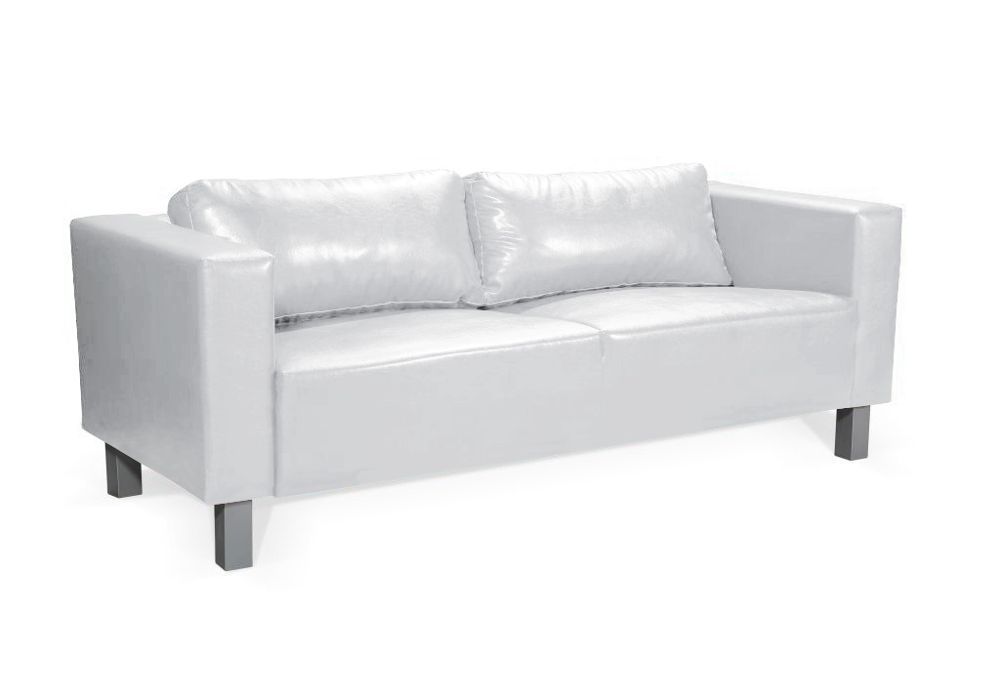 Sofa Designersofa Mailand 3Sitzer in Kunstleder Weiss