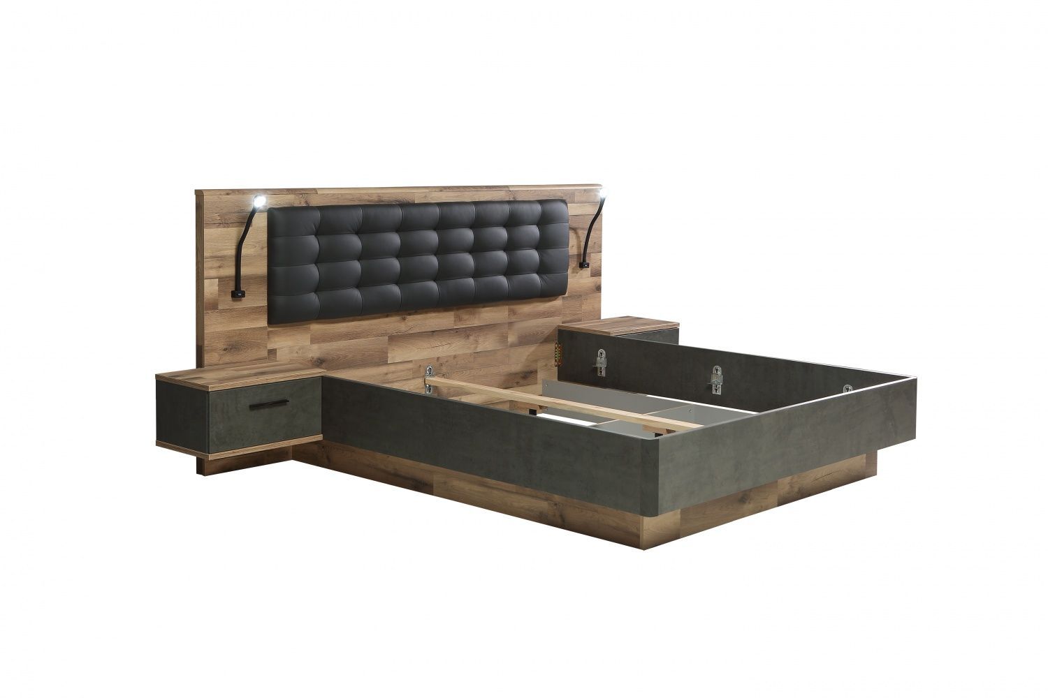 Schlafzimmer Set Eiche Optik Ricco 3-teilig kaufen bei Hood.de