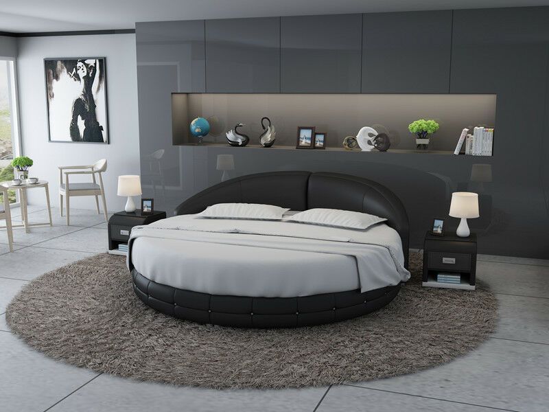 Rundbett Design Bett Polsterbett Designerbett Polster Round XXL Luxus