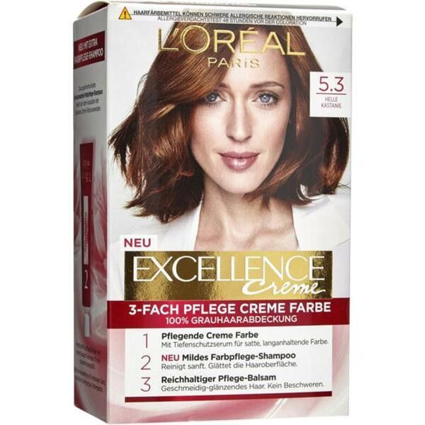 Three Color Haarfarbe 120 Ml – Kastanie 5,1, Hell – Permanente Farbcreme Mit Teebaumöl, Deckt Weiß Perfekt Ab