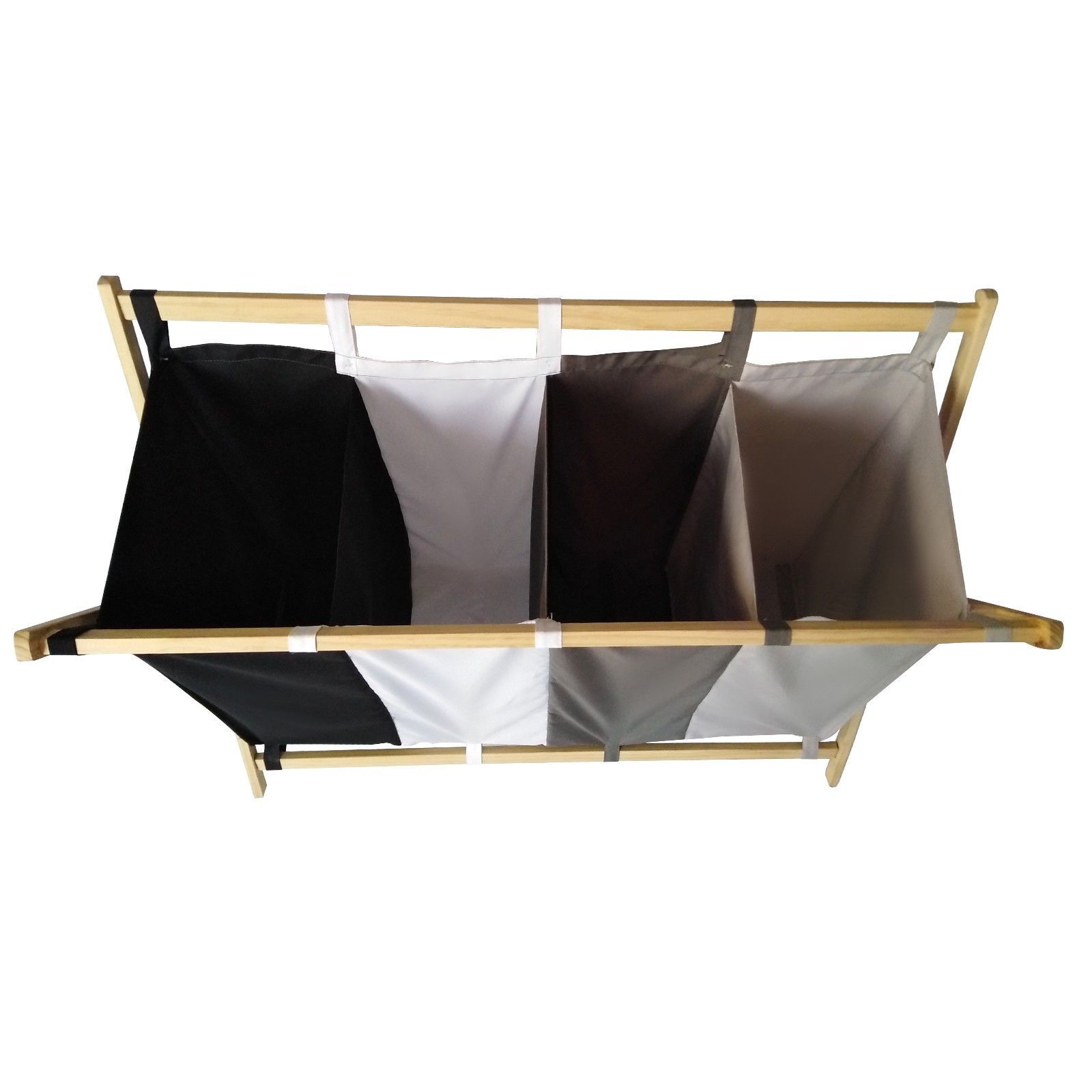 Jago® Wäschesortierer 4 Fächer Holz Wäschekorb Wäschebox Wäschesammler