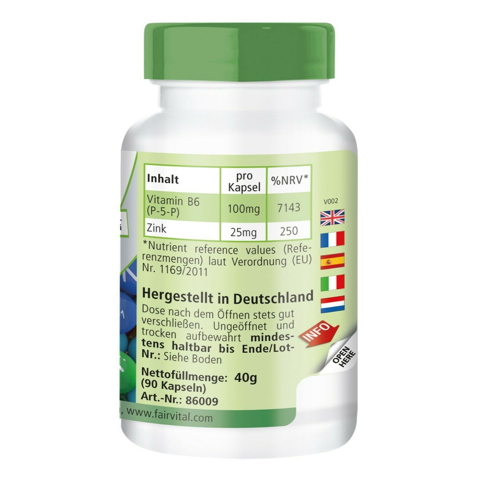 P5P 100mg mit Zink aktives Vitamin B6 90 Kapseln fairvital