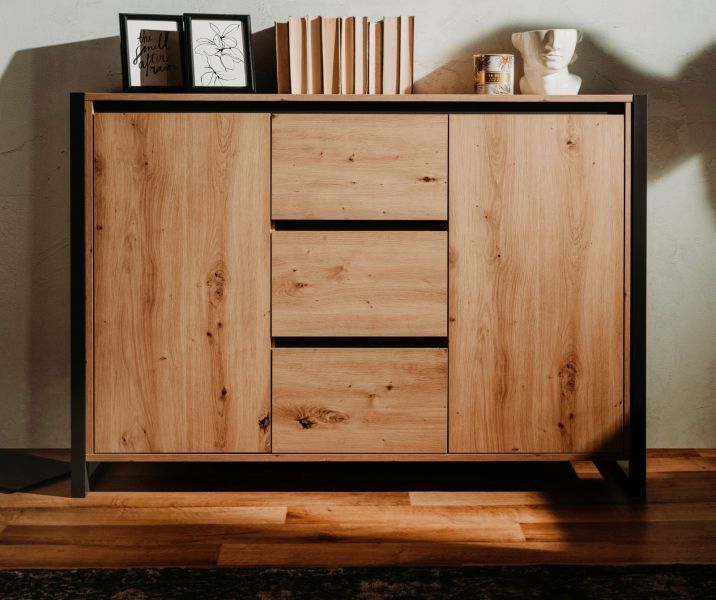 Kommode Denver Sideboard Artisan Eiche Industrial Look Design Anrichte