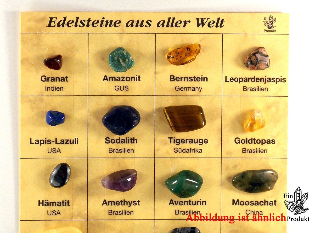 Mineralientafel, Mineraliensammlung, Edelsteine Aus Aller Welt, M12 ...