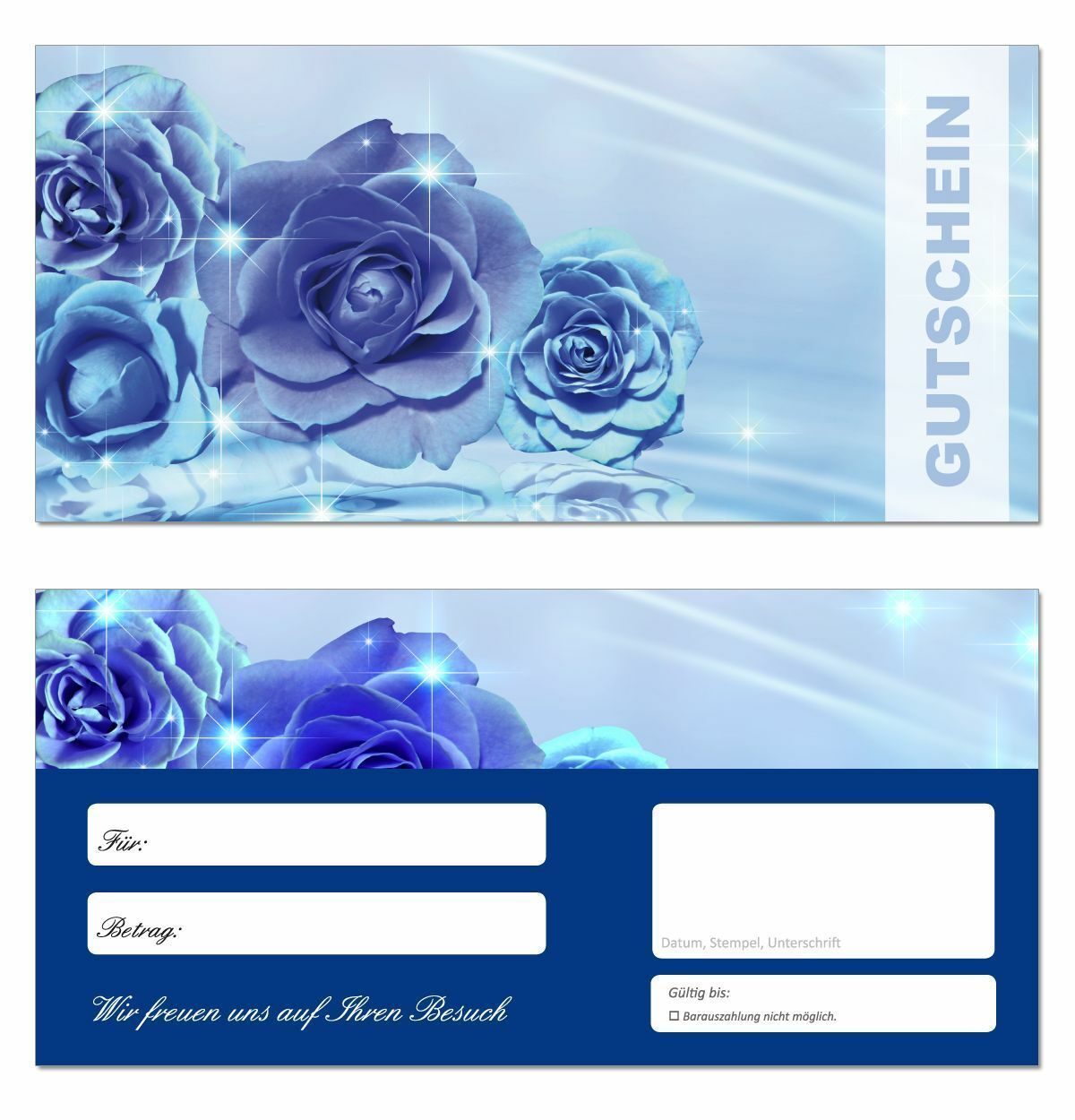 100 Premium Geschenkgutscheine-237 Din Lang Neutral Blumenmotiv Rose Gutschein 