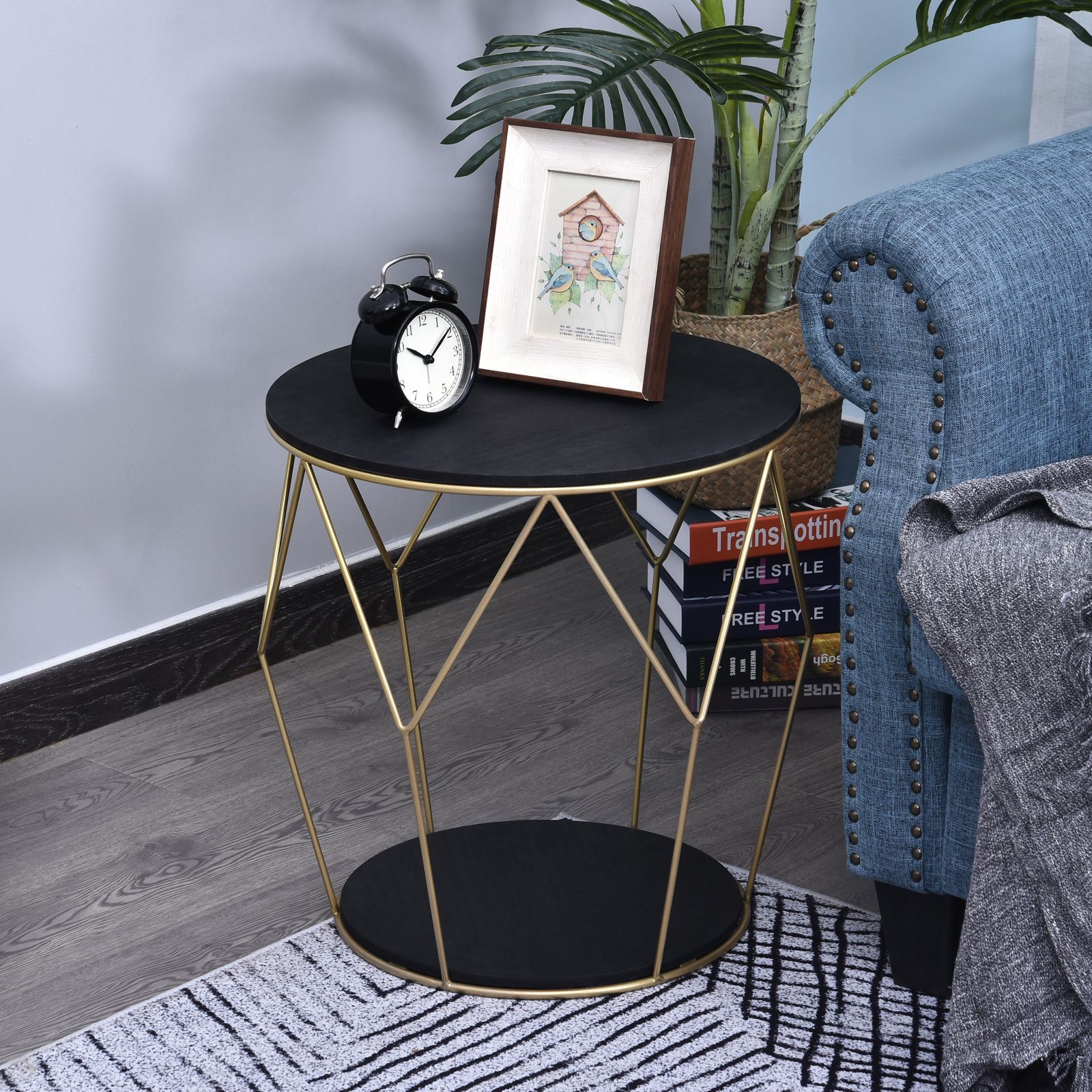 HOMCOM® Kaffeetisch mit Stauraum Beistelltisch Couchtisch Nachttisch