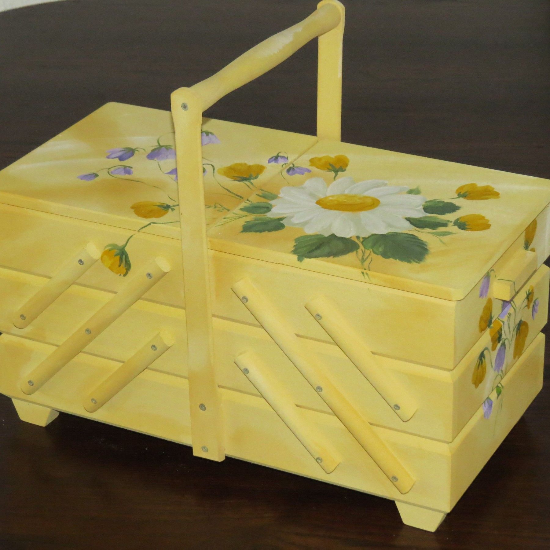 Nähkästchen Nähkasten Nähkorb Nähkiste handbemalt Schmuckkästchen Holz ...