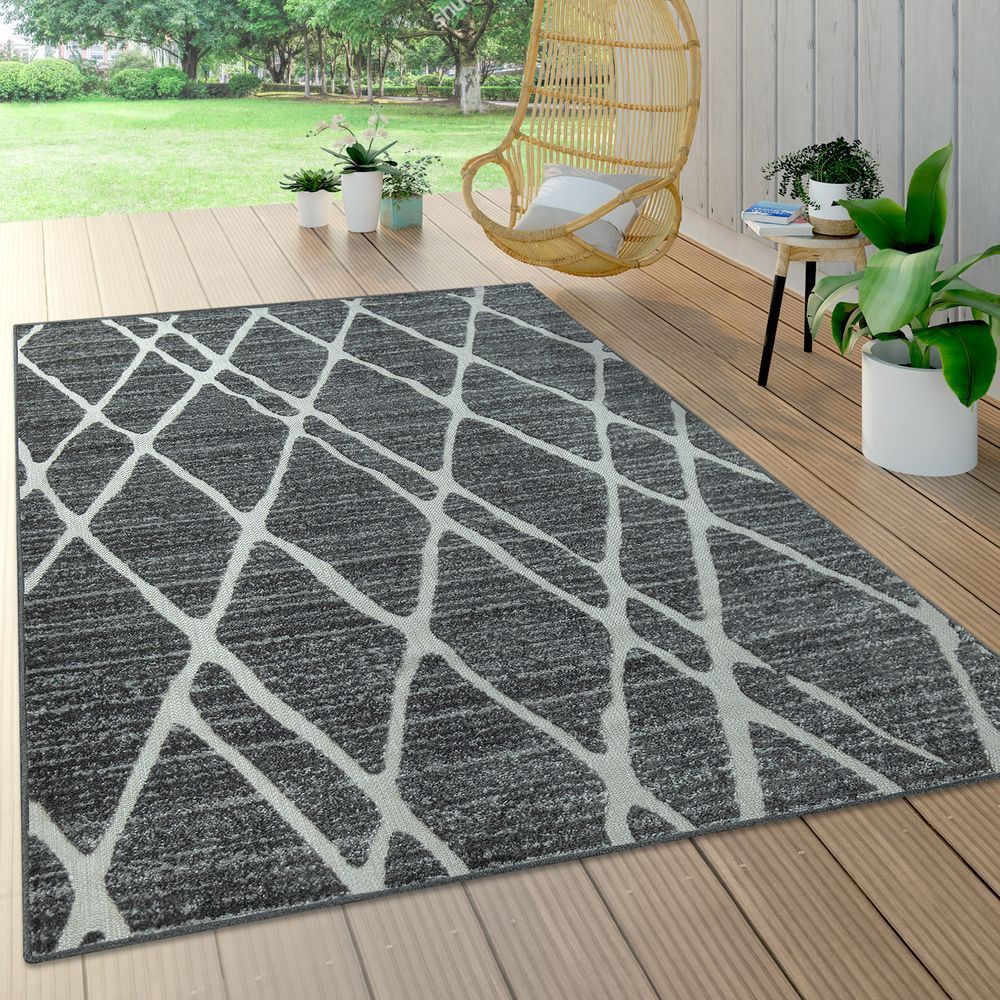 In- & Outdoor Teppich, Terrasse u. Balkon, Wetterfest Modern