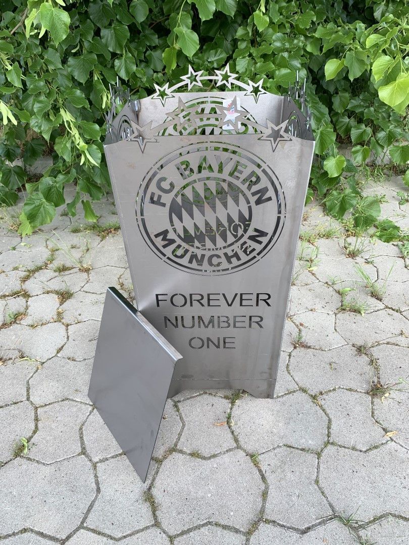 FCB Feuerkorb Forever Number One FC Bayern München Fussball Feuerstelle