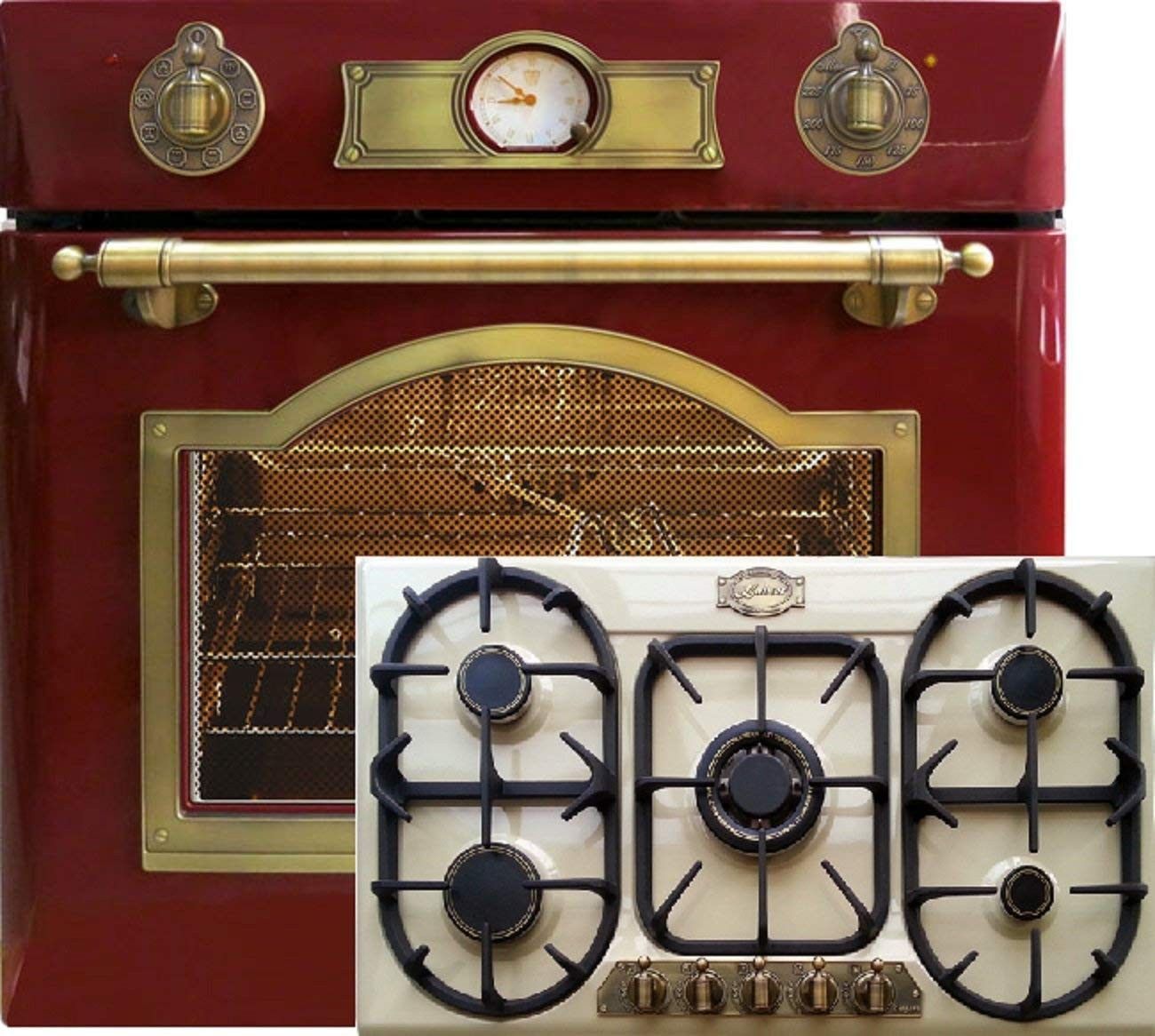Herdset Kaiser Empire Backofen EH 6355 RotEm 67L + Gaskochfeld KG 9325 ...