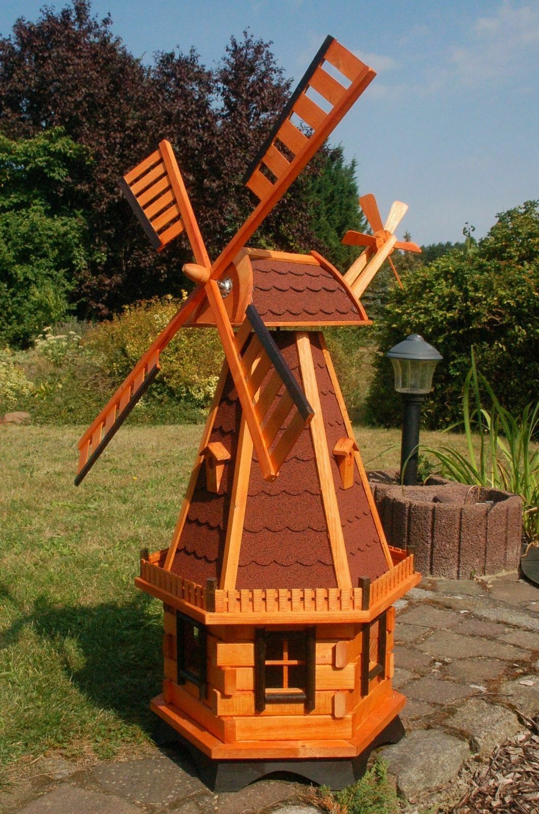XXL Premium LED Solar Windmühle 145 cm vers. Farben Bitum kugelgelagert