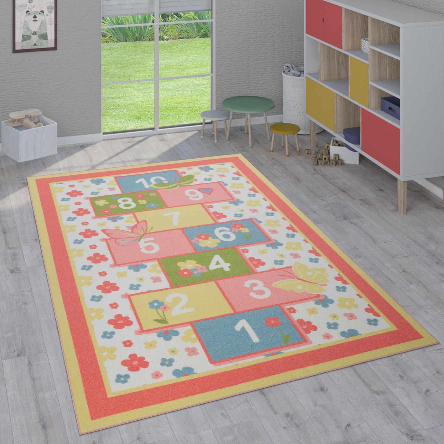Kinder-Teppiche, Kurzflor-Teppiche für Kinderzimmer mit vers. Designs