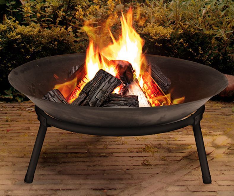 Feuerschale mit Ständer XL - Größe: 70 cm - Feuerstelle Eisenschale