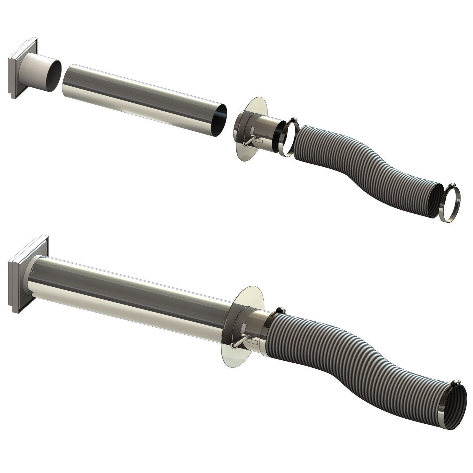 Zuluftsystem, raumluftunabhängig, Kamin, Airsystem, Verbrennungsluft