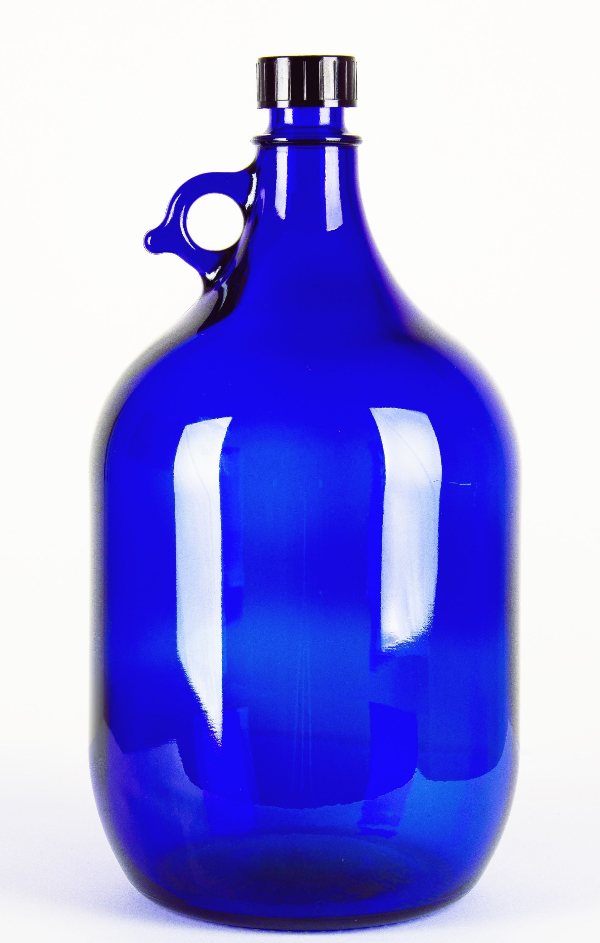 5 Liter Glasballon Flasche Wein Wasser Henkelflasche Gallone blau kaufen bei Hood.de