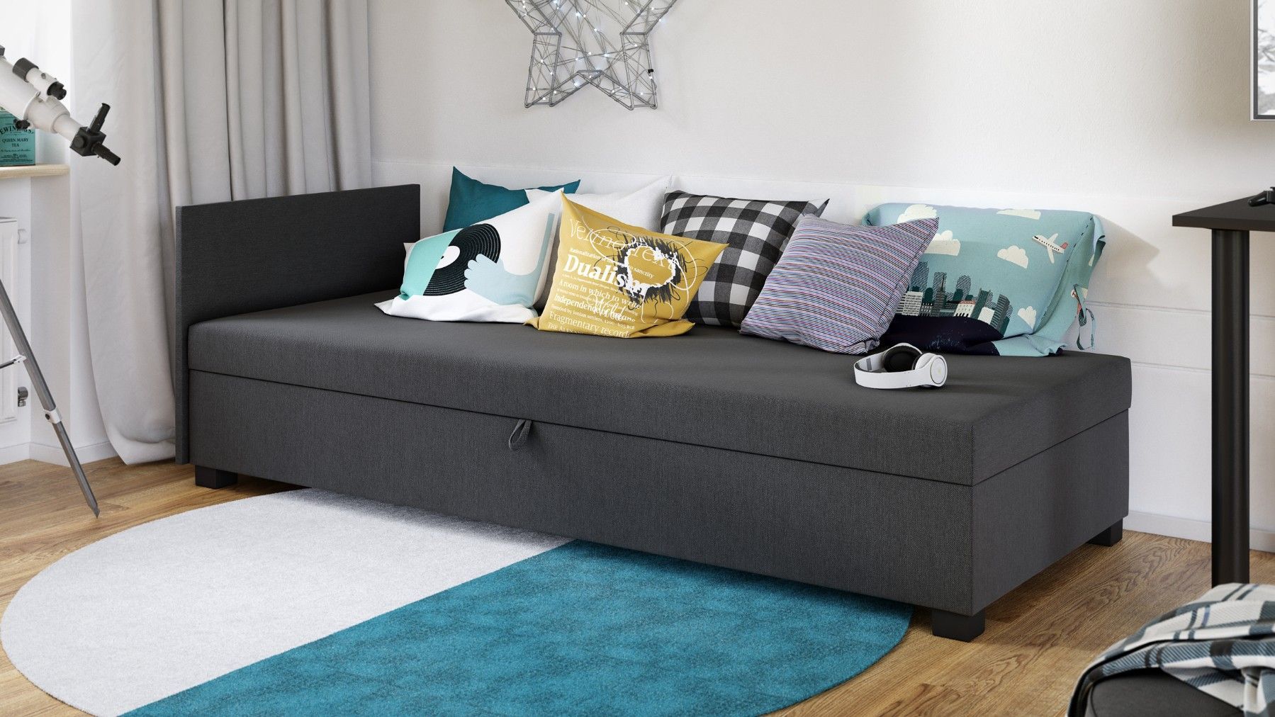 Elegantes Jugendzimmer Mit Sofa Fotos
