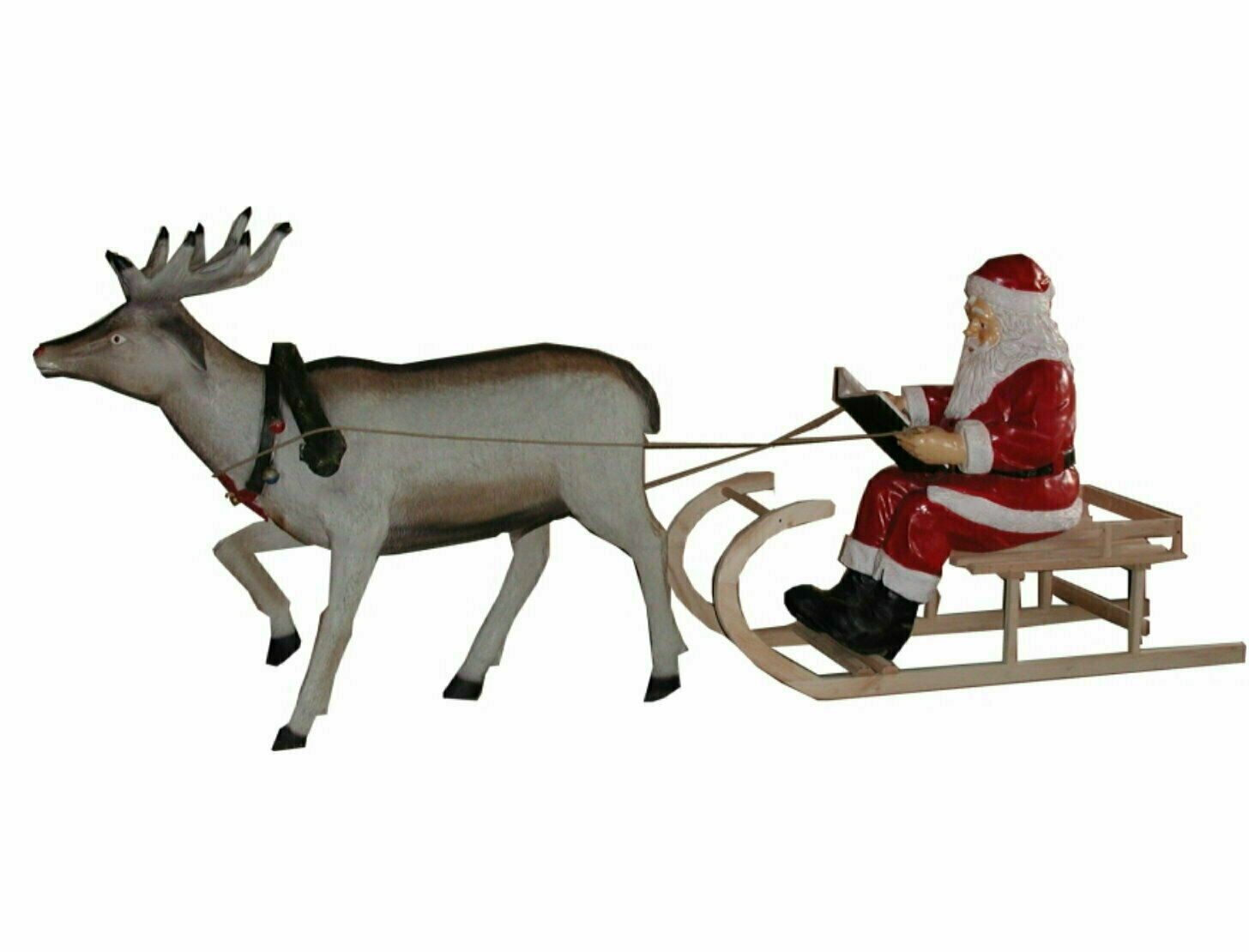 XXL Rentier + Schlitten + Weihnachtsmann 280cm lang Weihnachtsdeko