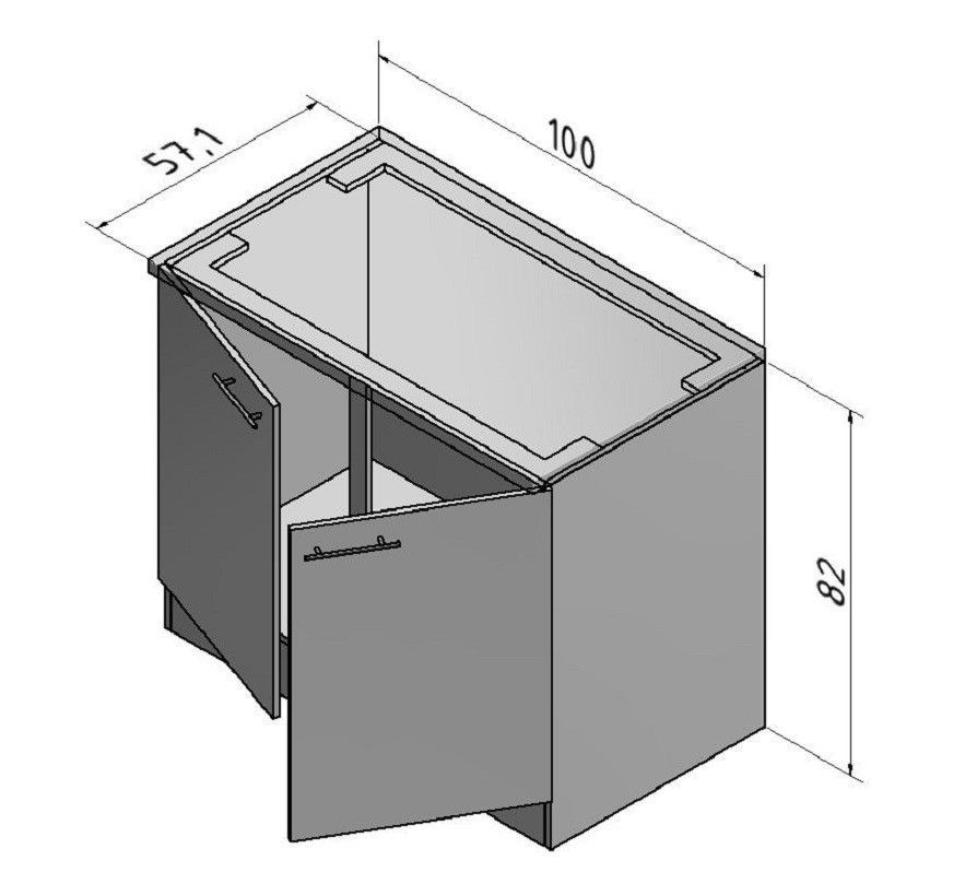 Baylango Kult Spülenschrank ohne Arbeitsplatte »Genf«, weiß, Breite 100