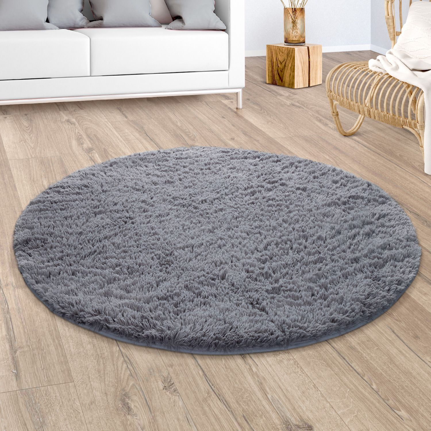 Hochflor Teppich Wohnzimmer Fellteppich Kunstfell Shaggy Flauschig