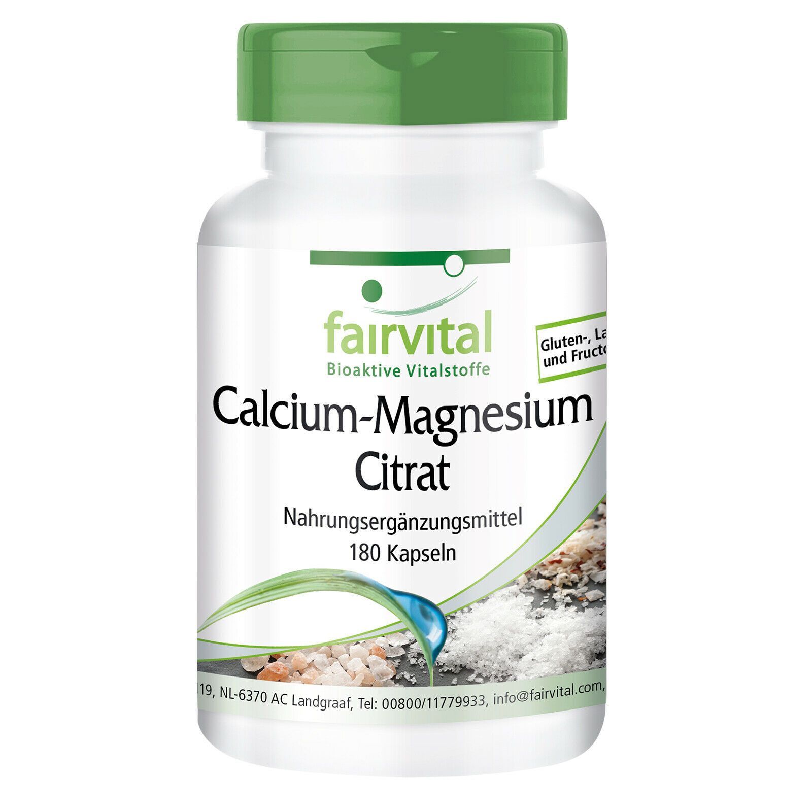 CalciumMagnesium Citrat 180 Kapseln, essentielle Mineralstoffe, vegan