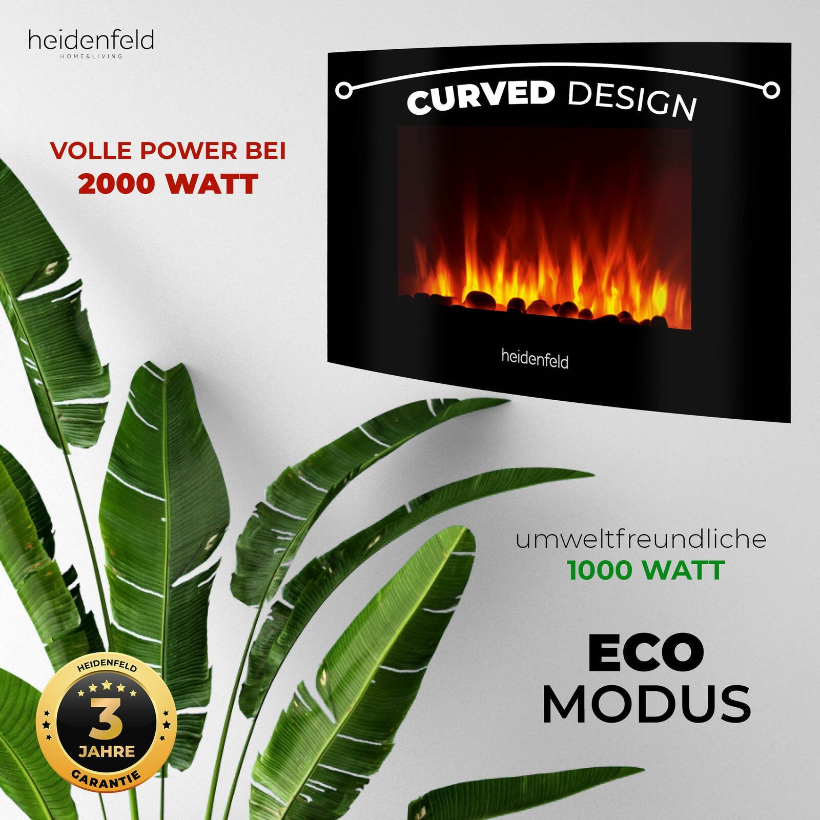 Elektroheizung Heizung Kaminofen Elektro Ofen Strom Wandkamin 4