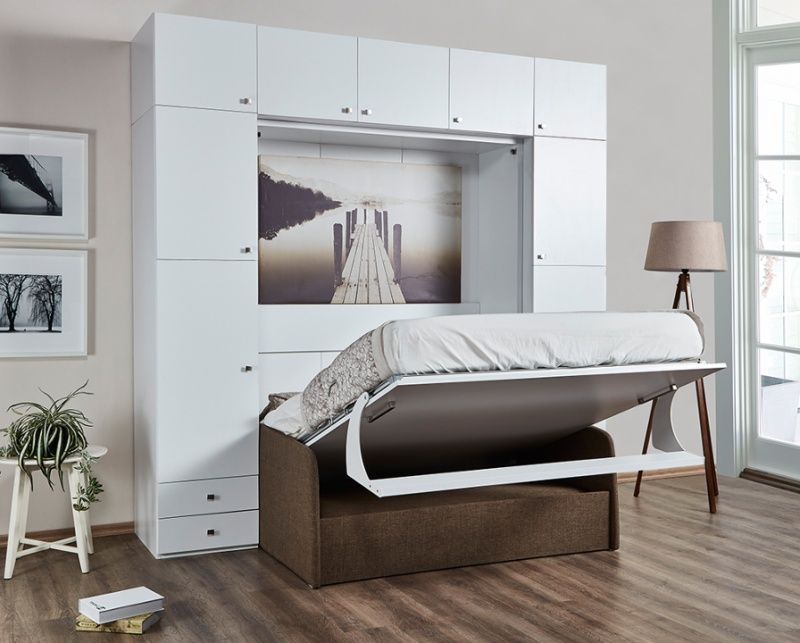 Multimo DOUBLE Schrankbett / Wandbett mit Sofa kaufen bei Hood.de