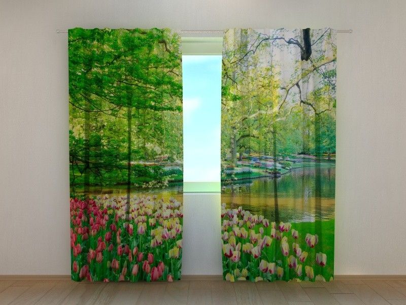 Rideau Photo Personnalisé Fotogardinen – Motif Palmes 3D – Sur Mesure – Neuf