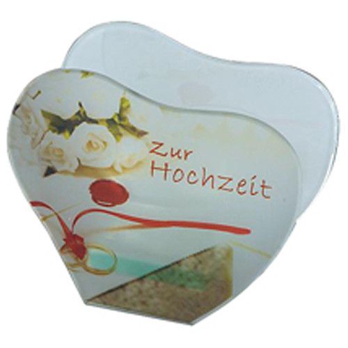 Formano Windlicht Teelichthalter Herz Glas mit Spruch Hochzeit Liebe