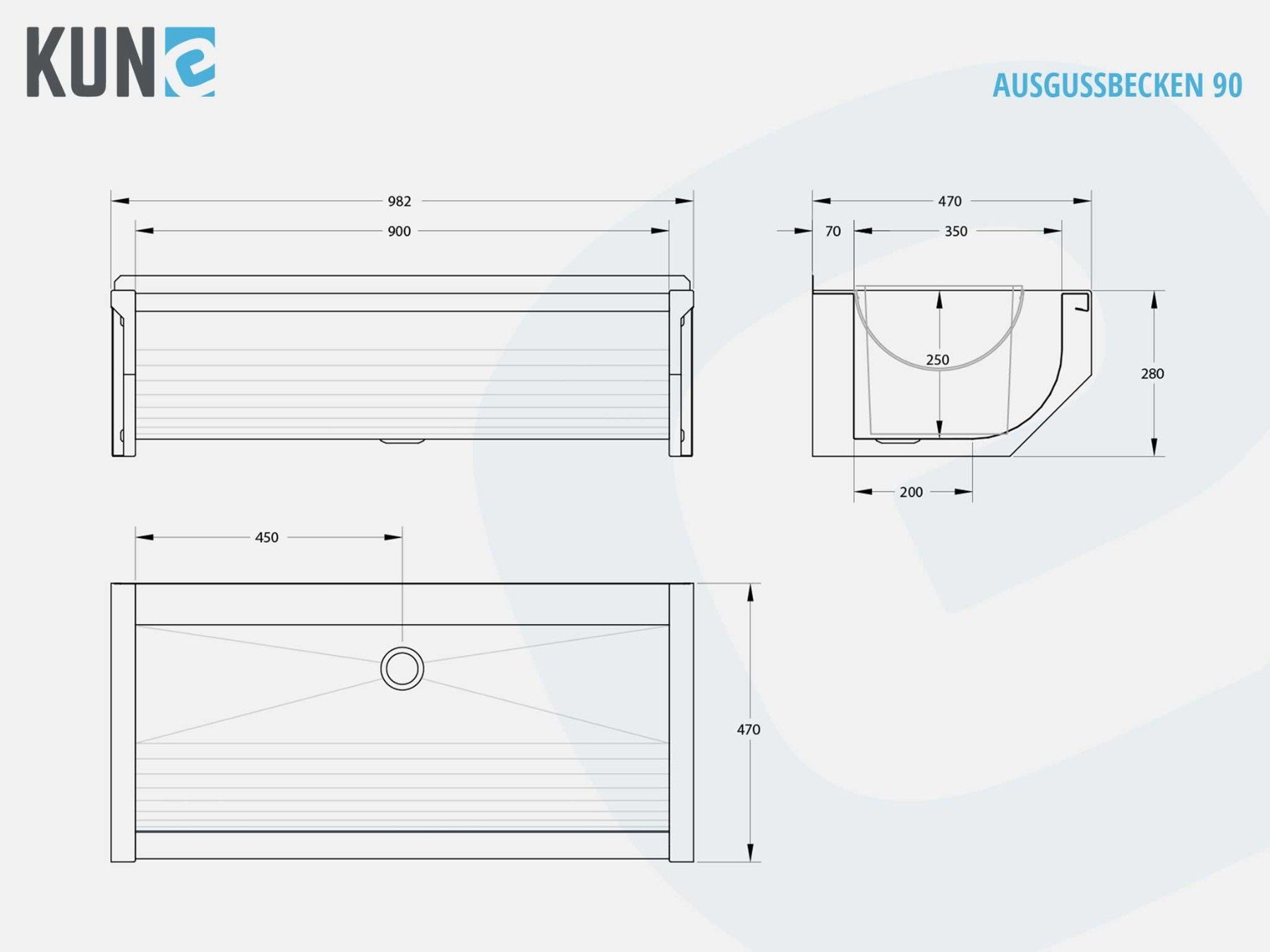 KUNe® Ausgussbecken aus Edelstahl, Breite 120 cm kaufen bei Hood.de