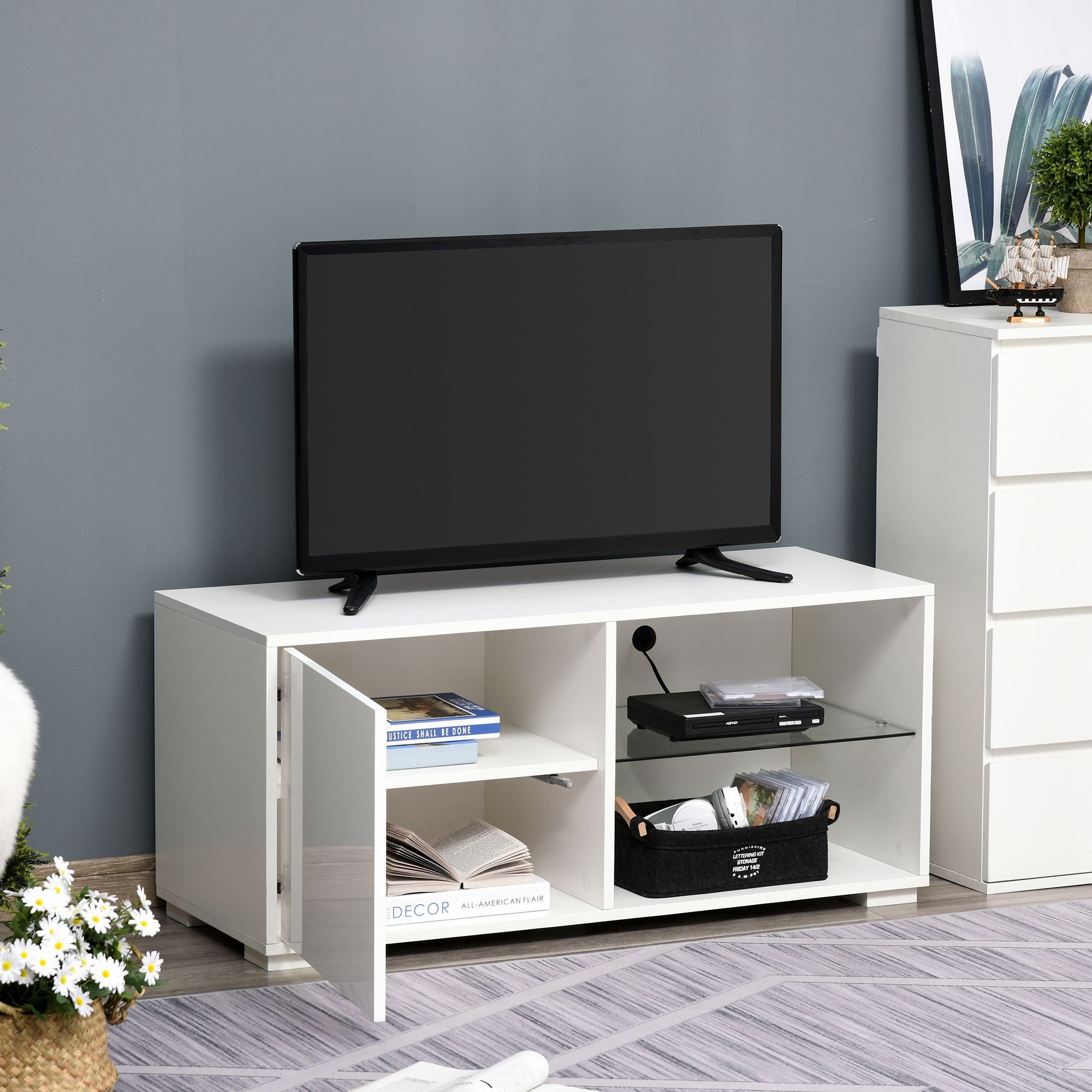 HOMCOM® TV Schrank TV-Kommode mit Schubladen und Offene Regale kaufen