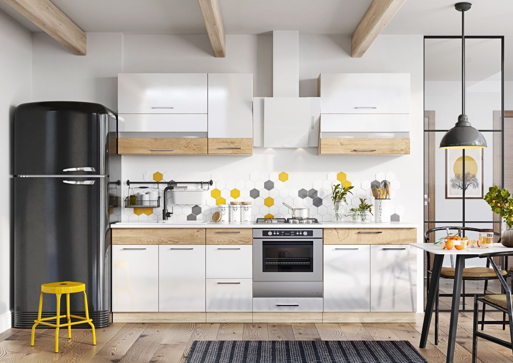 Küche Küchenzeile Küchenblock weiss Holz individuell stellbar kaufen