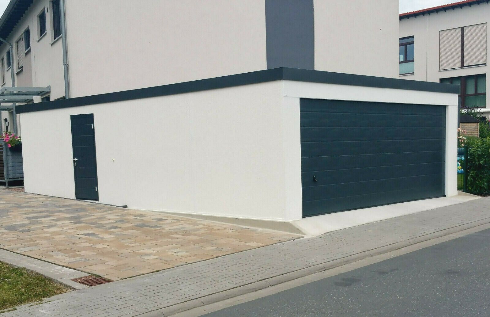 Fertiggarage Großraumgarage Vollausstattung 5,85 m x 8,94 m x 2,45m mit ...