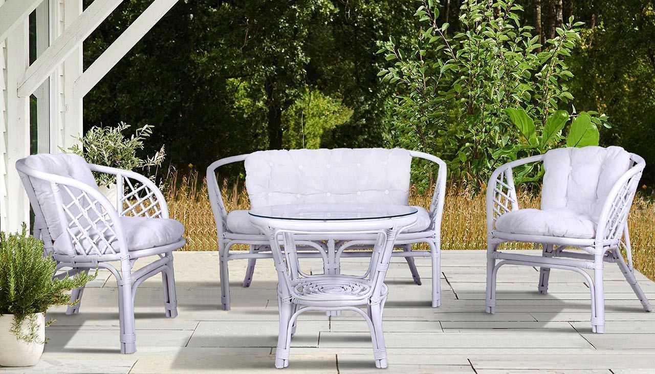 Gartenmöbel Bahama mit Zwei Sessel Sofa Couchtisch Rattan