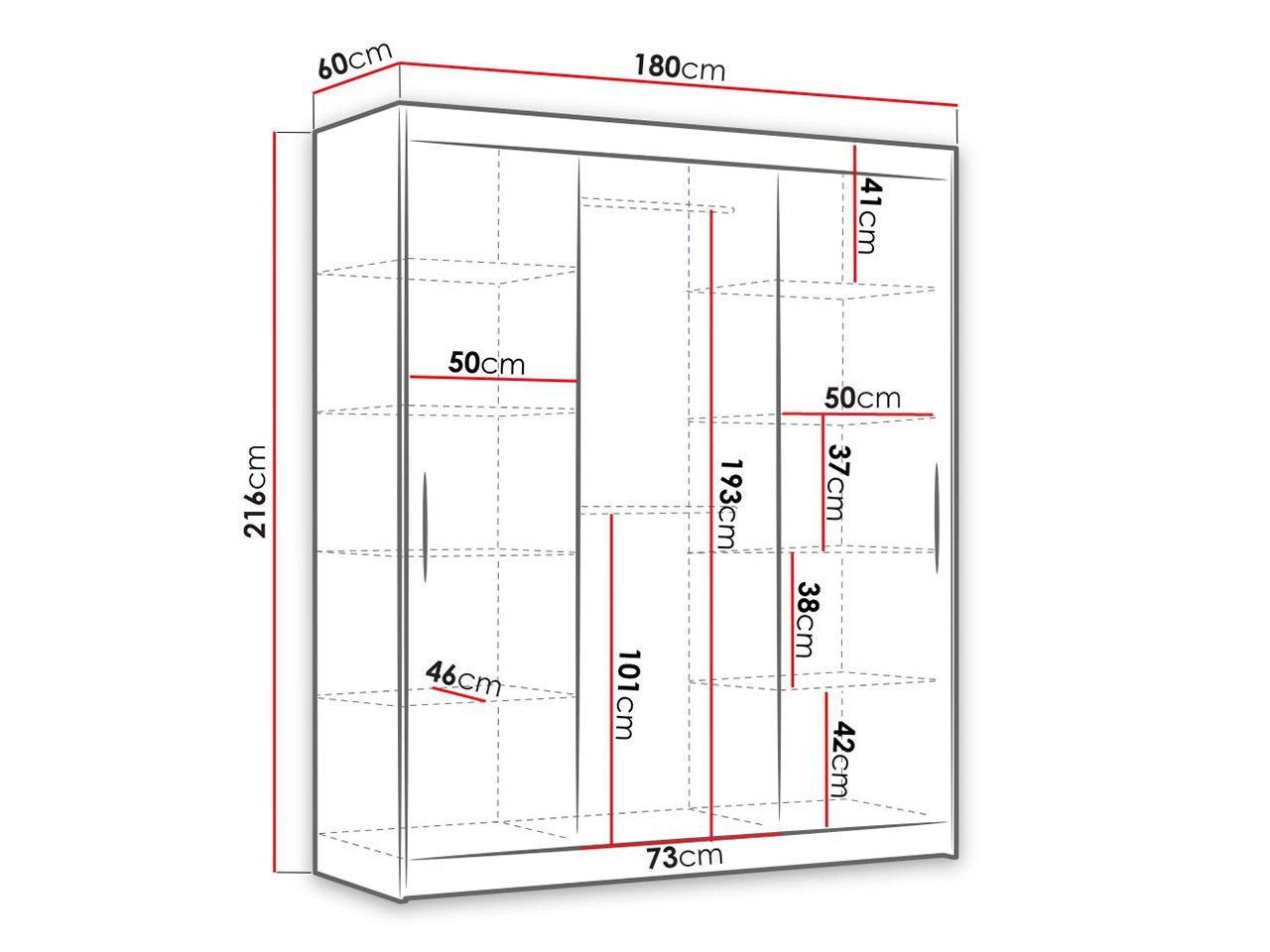 Kleiderschrank Ricolo mit LED Wohnzimmer Garderobe