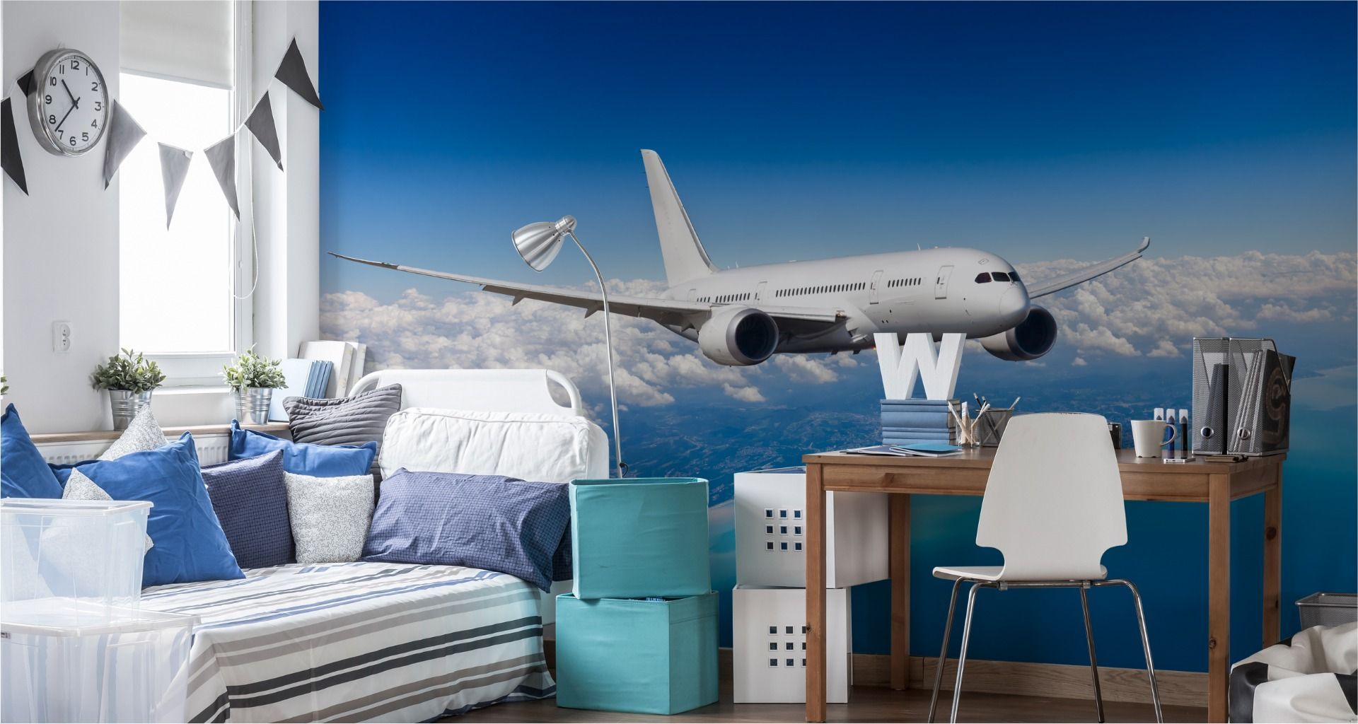 Coole 3D Flugzeug Tapete - Moderne Vliestapete Für Wohnzimmer & Schlafzimmer
