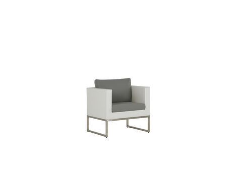 Modernes Gartenmöbelset Sofa 2 Sessel Ottomane Couchtisch weiß/ grau