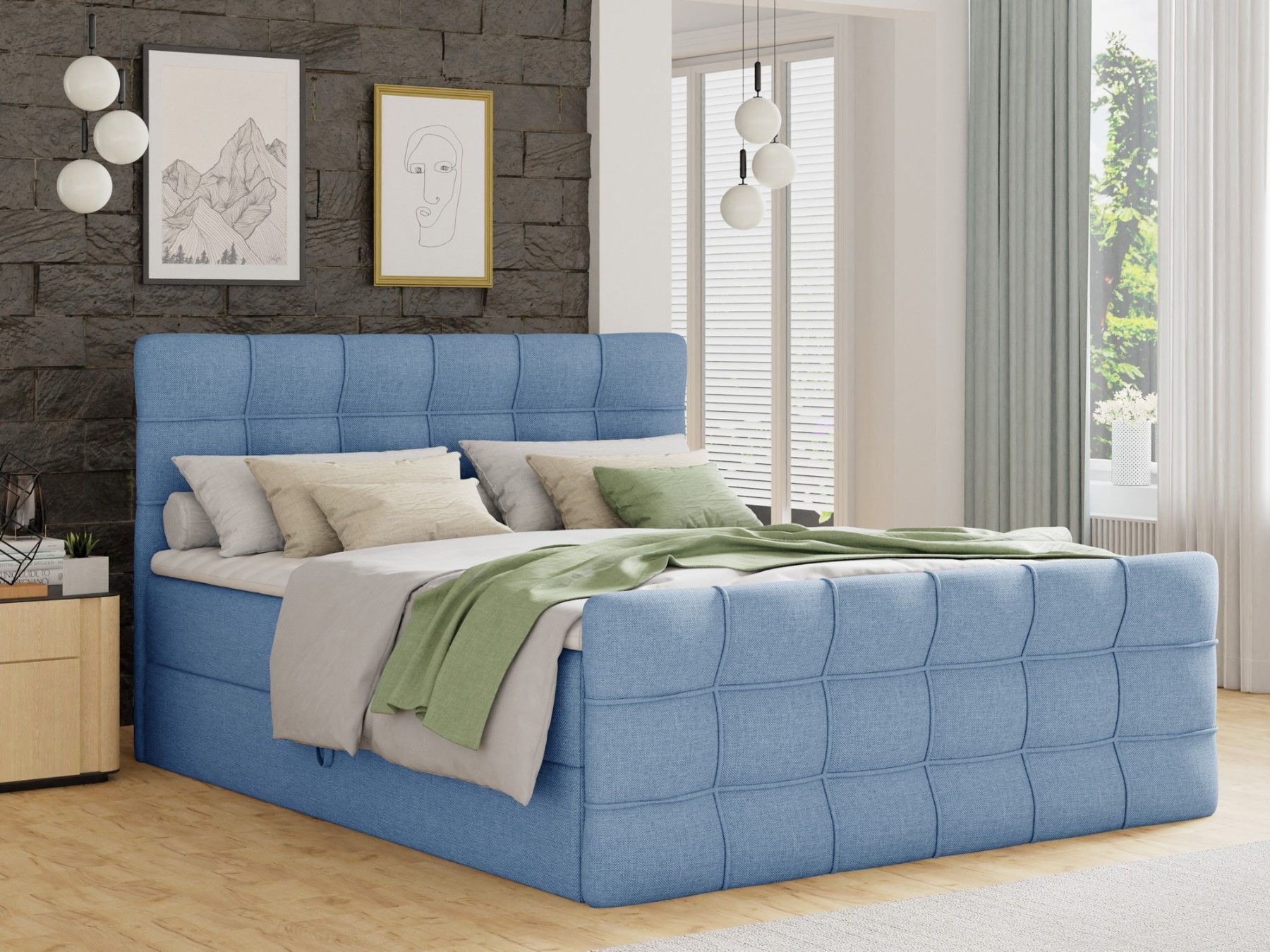 Bett Boxspringbett BEST LUX + 2 Bettkästen, Doppelbett mit BonellMatratze + Topper kaufen bei