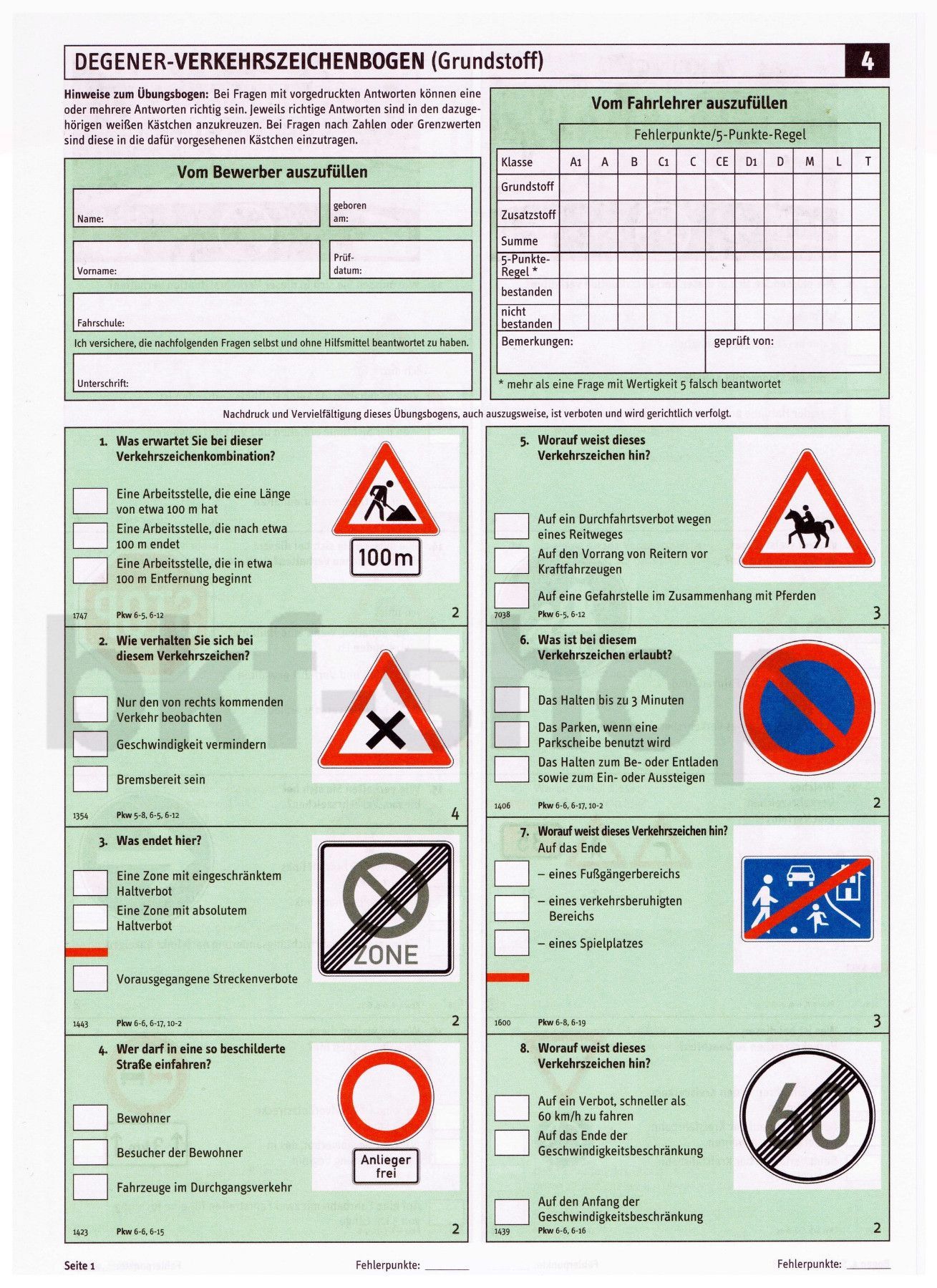Führerschein Klasse B Alle Fragen Und Antworten Pdf Fahrschule Fragebogen AM Roller Moped Führerschein alle Theoriefragen