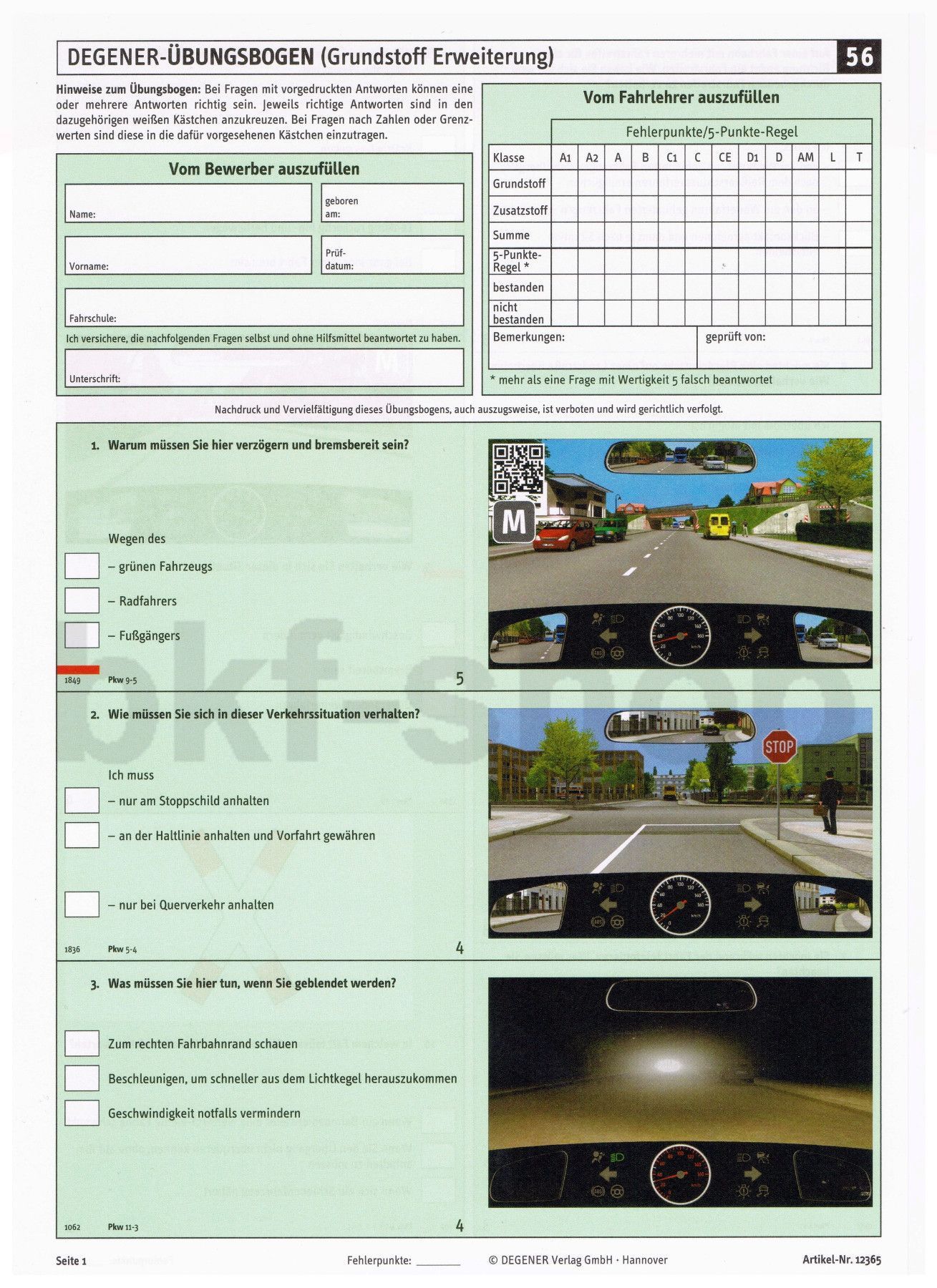 Führerschein Fragebogen D D1 Fahrschule Busführerschein Theoriefragen ...