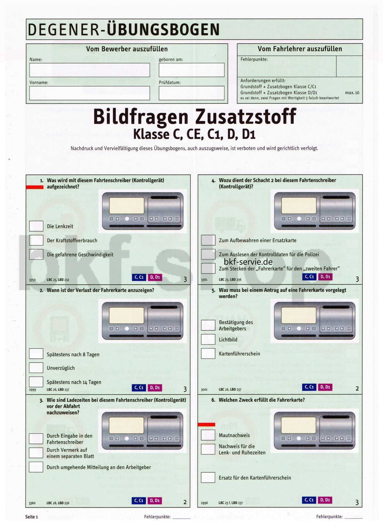 Führerschein Fragebogen Zusatz D D1 Fahrschule Busführerschein