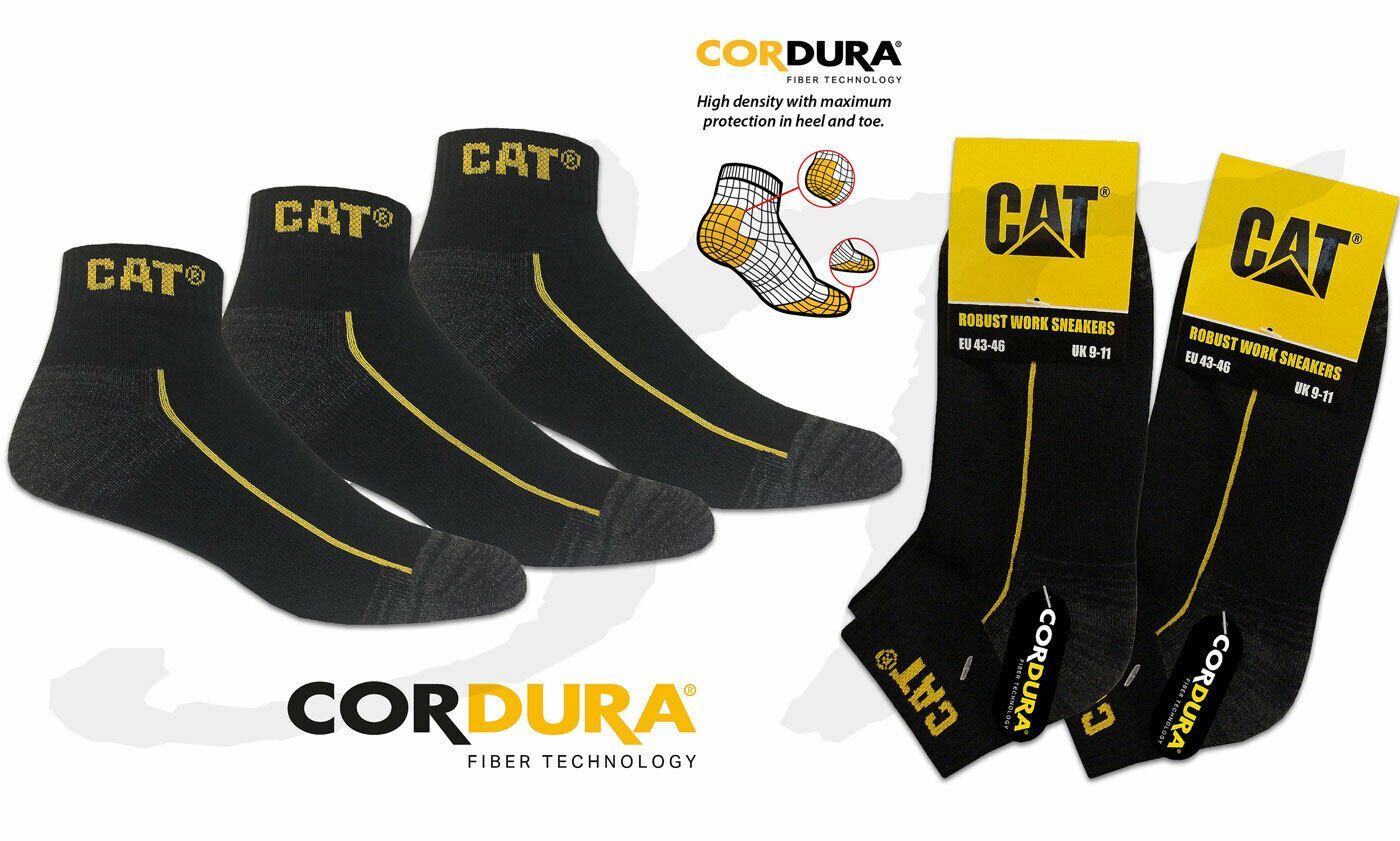 12 Paar CAT® Caterpillar ROBUST WORK Sneakers Arbeits Sneaker Socken