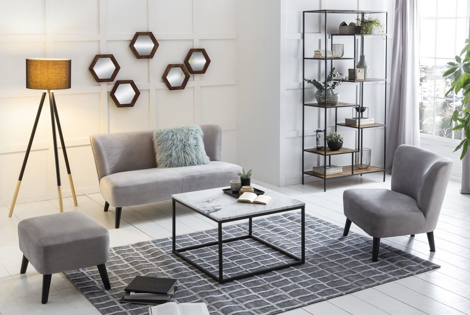 Wandregal 7 Böden Dekoregal Raumteiler Wandboard Bücherregal aus Holz