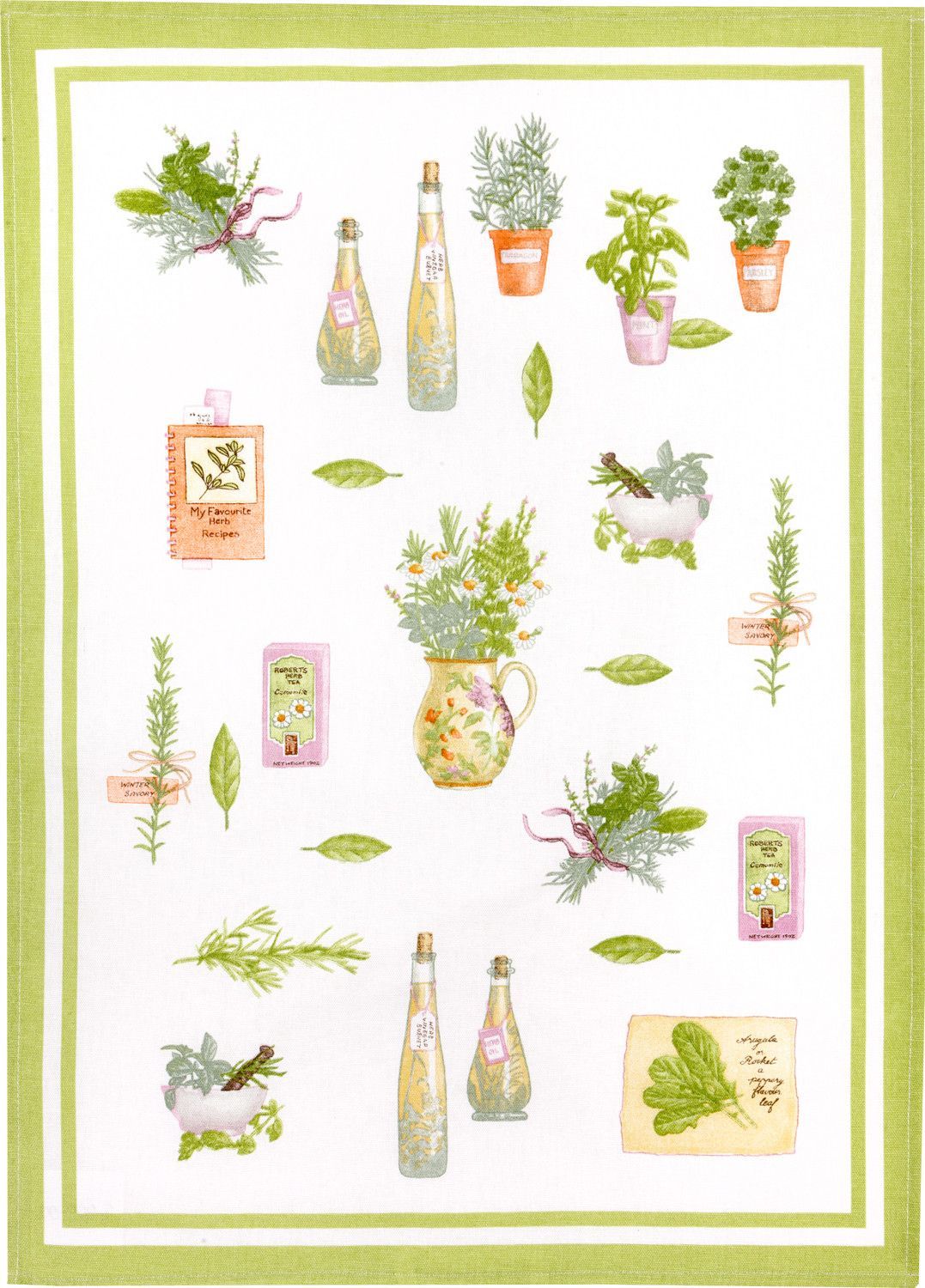 1 Geschirrtuch Lavendel oder Kräuter, Geschirrtücher, Mitbringsel