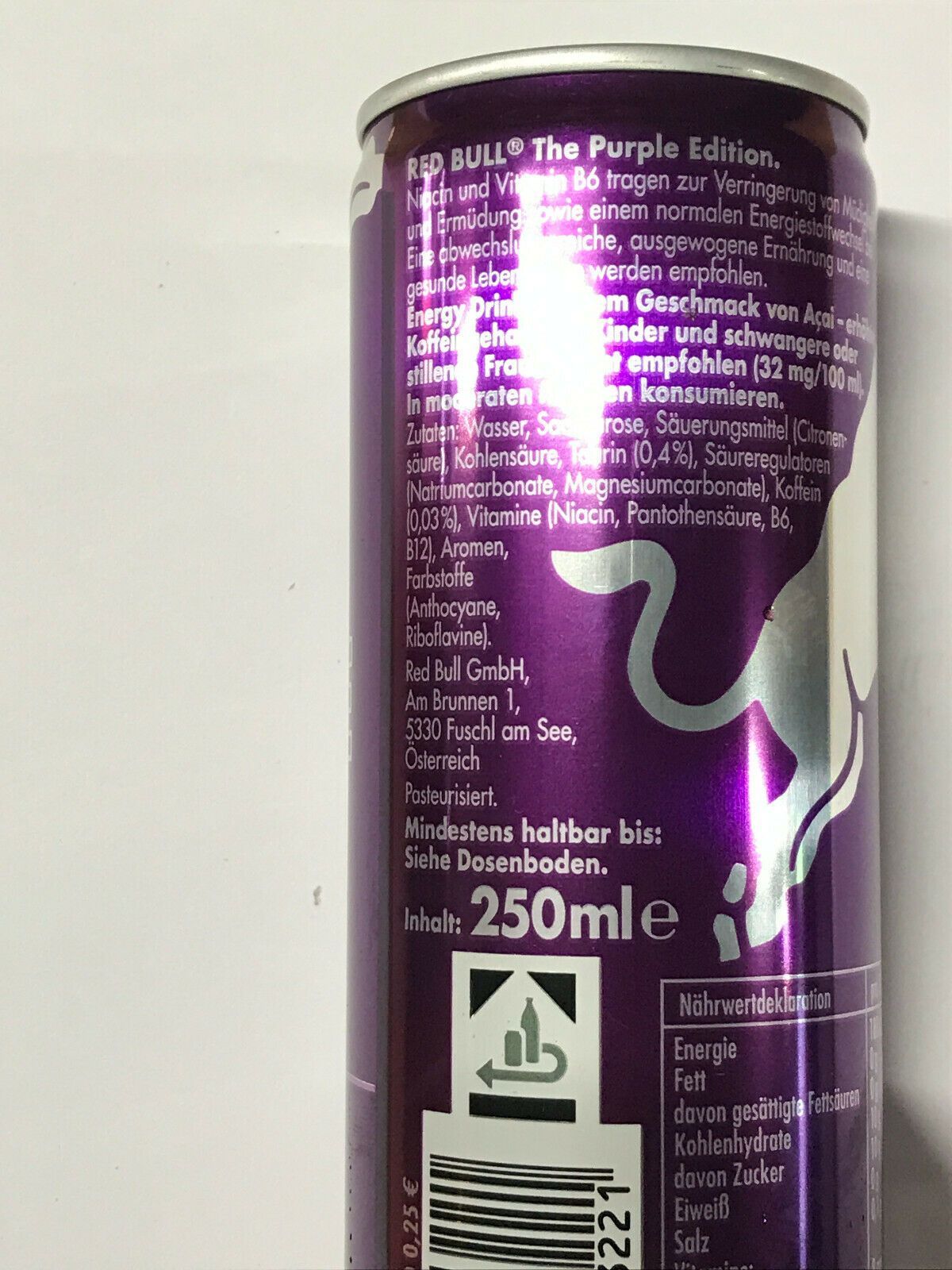 6x250ml Red Bull Energy Drink AcaiBeere Dose Getränke Purple Edition inc Pfand kaufen bei Hood.de