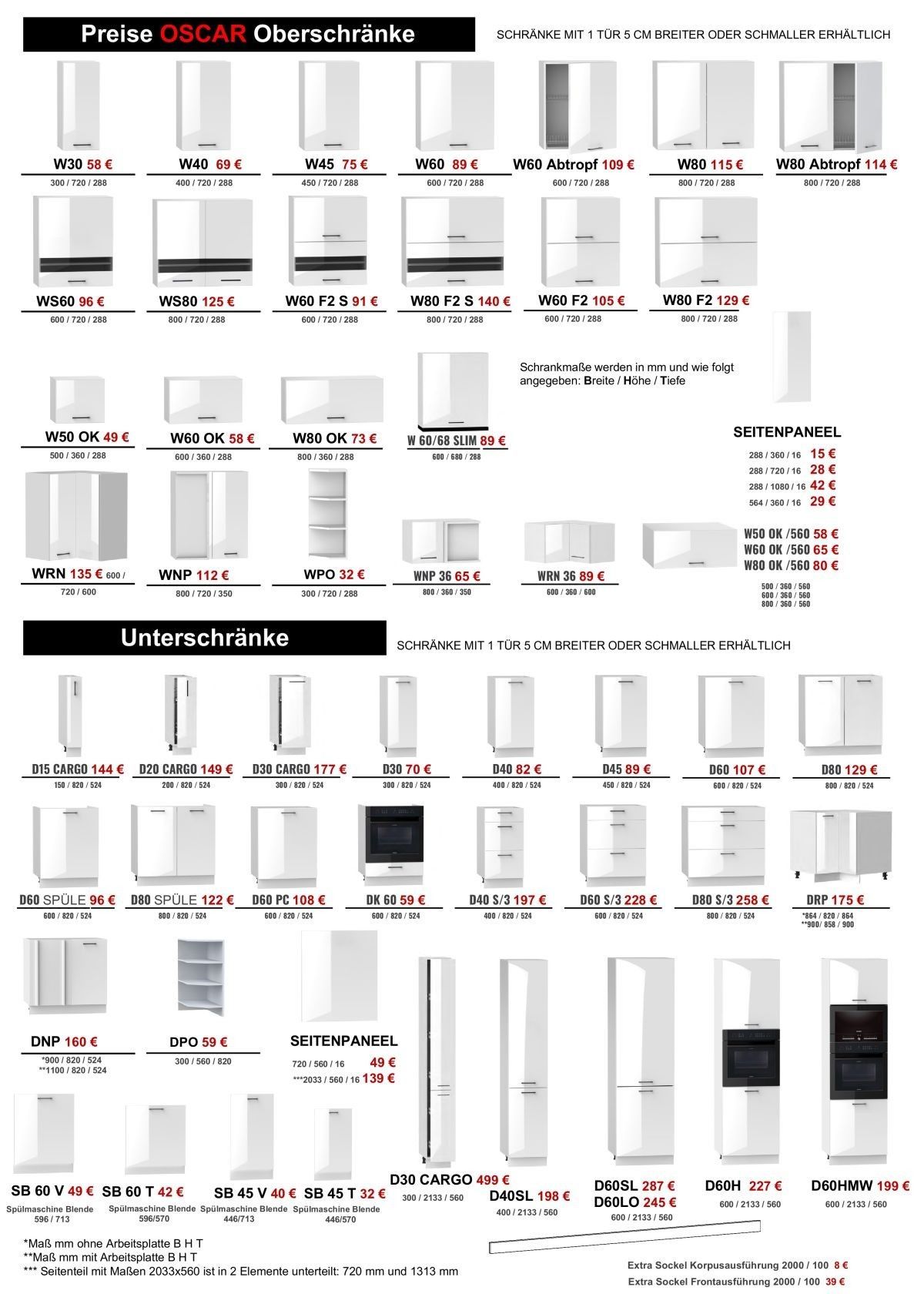 Küche Schränke Küchenzeile erweiterbar weiss glanz Akryllack Häfele