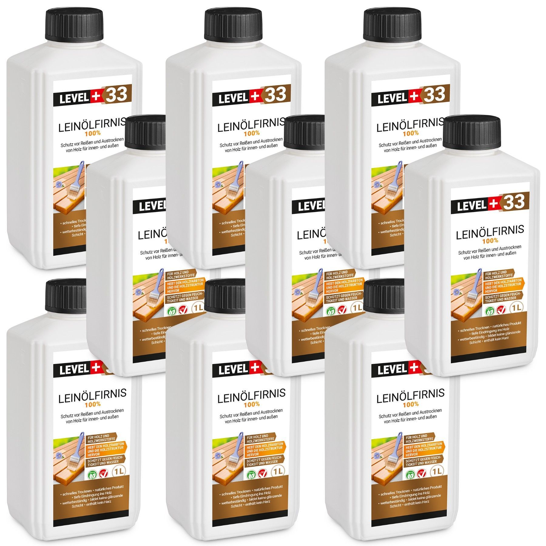 Leinöl Firnis 9x1L Holzschutz Lackfirnis Holzpflege Leinölfirnis ...
