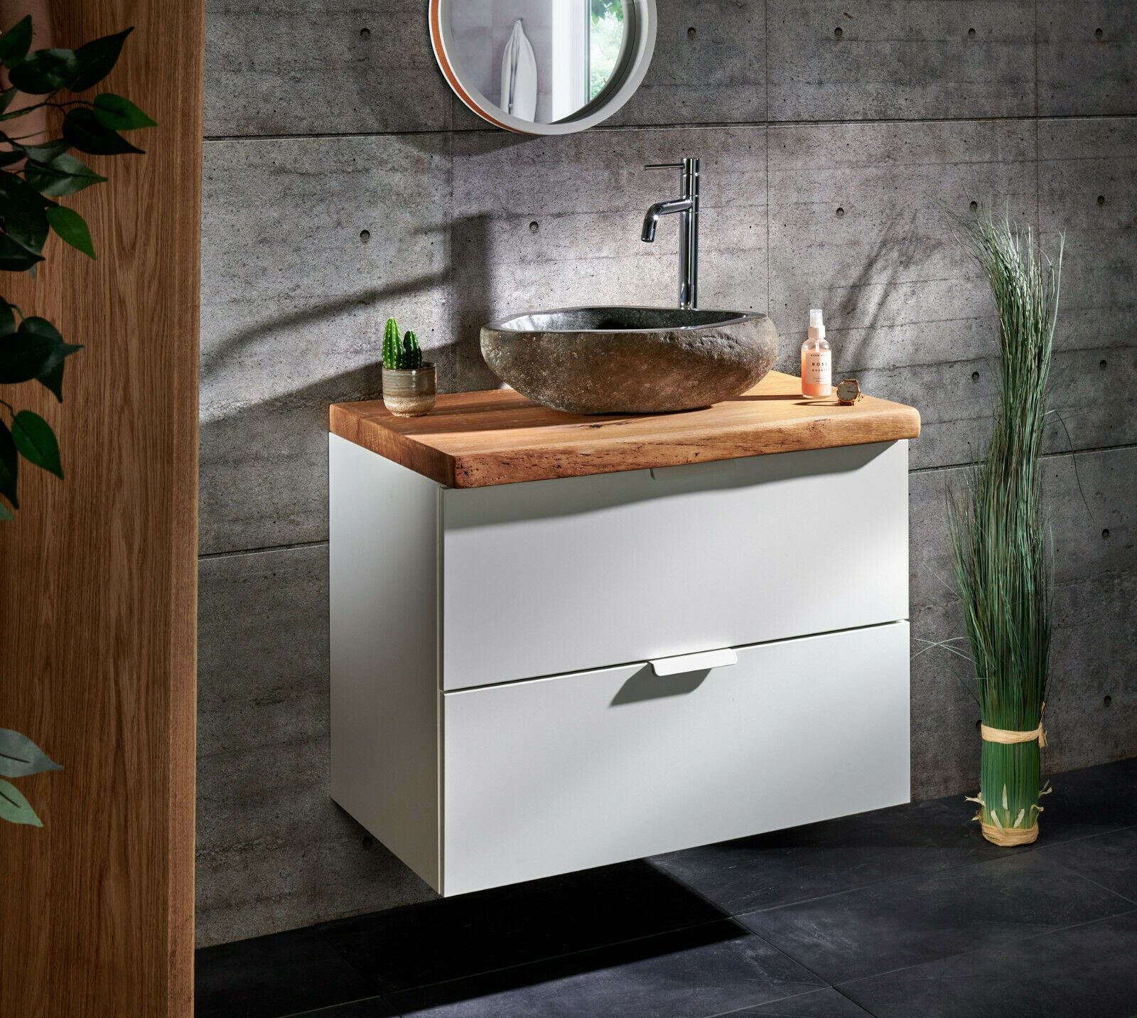 Aufsatzwaschbecken Auf Holzplatte