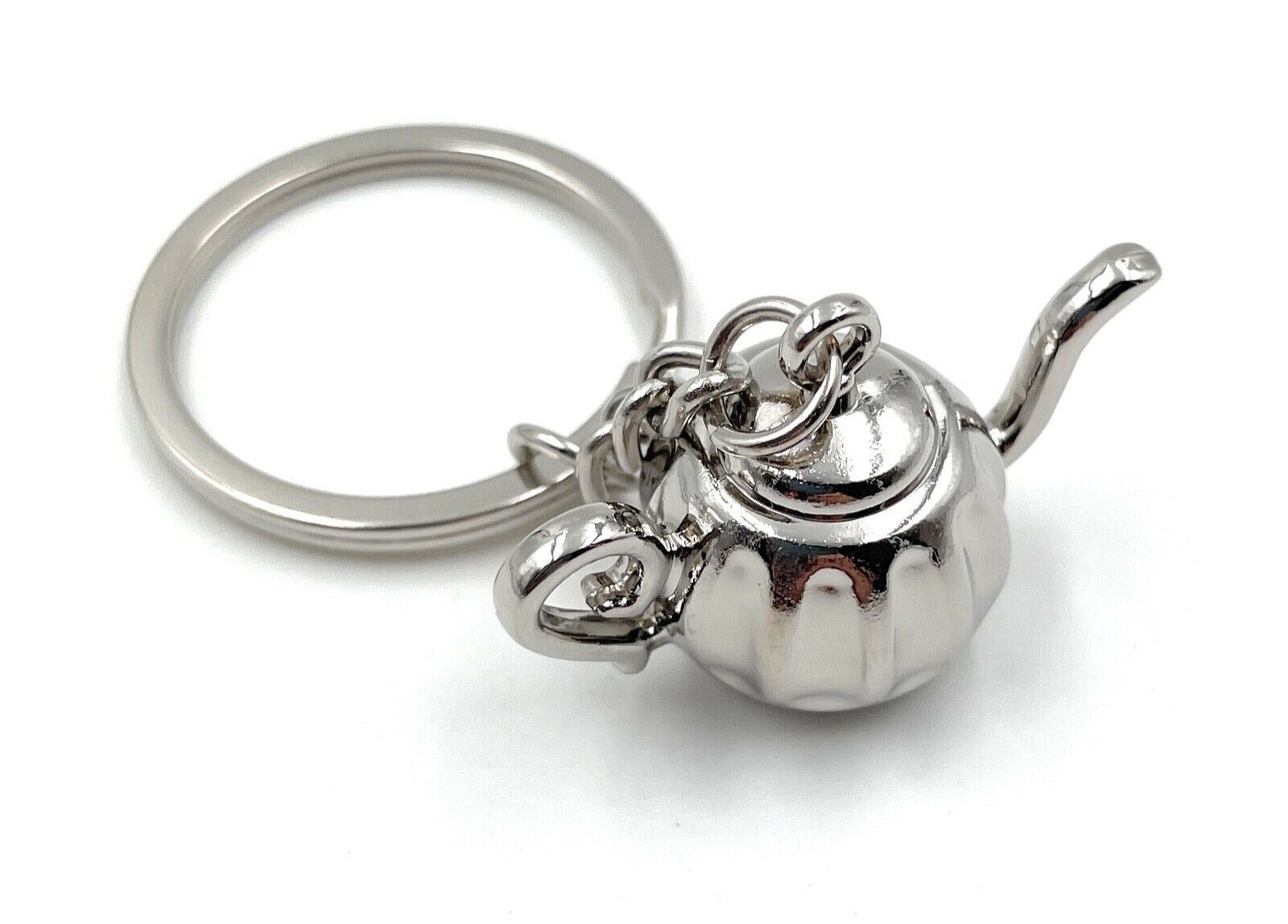 Onwomania Silber Schlüsselanhänger Teekanne Antik Kaffeekanne Alt Anhänger Keychain