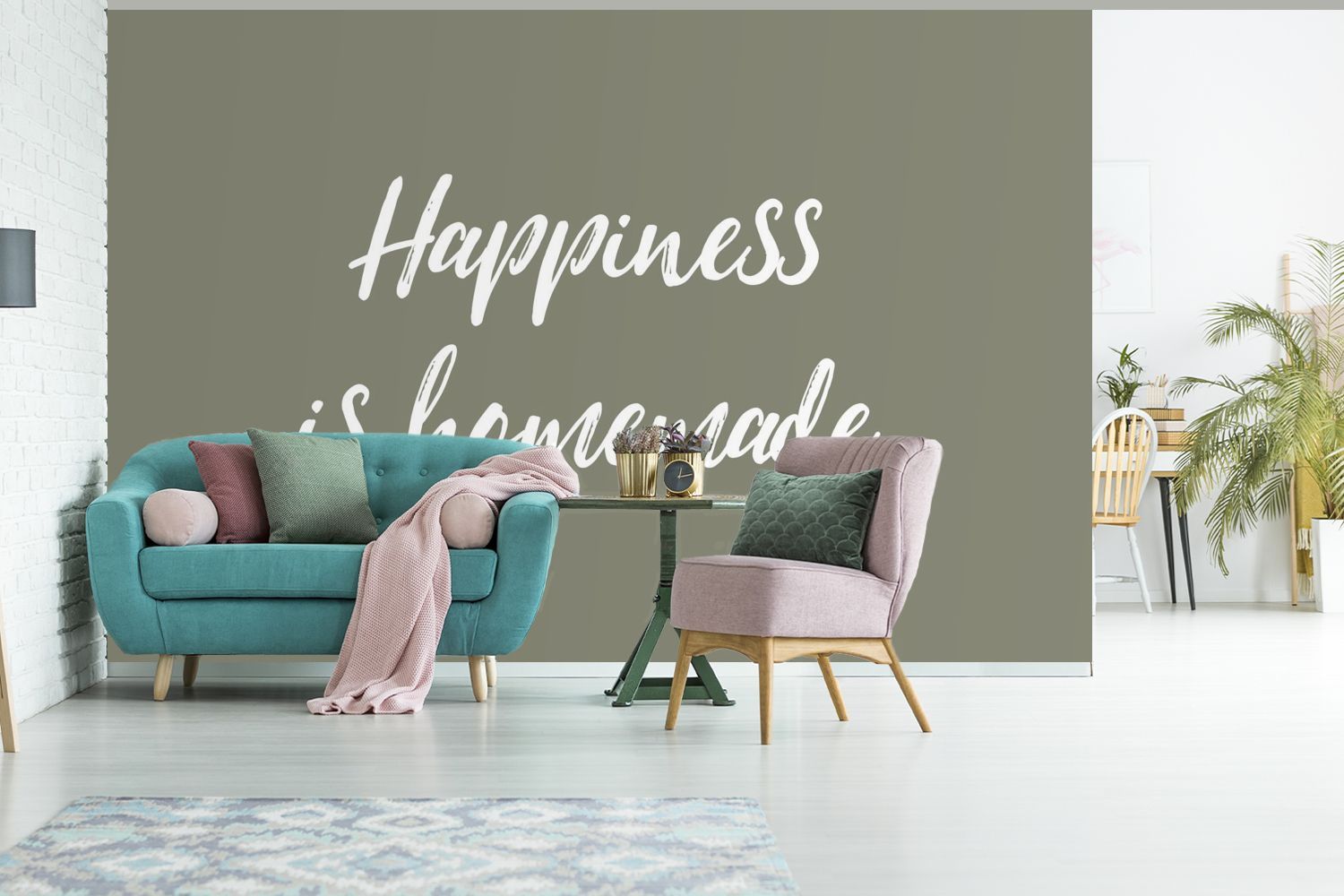 Tapete Fototapete 525x350 cm Zitate Das Glück ist hausgemacht